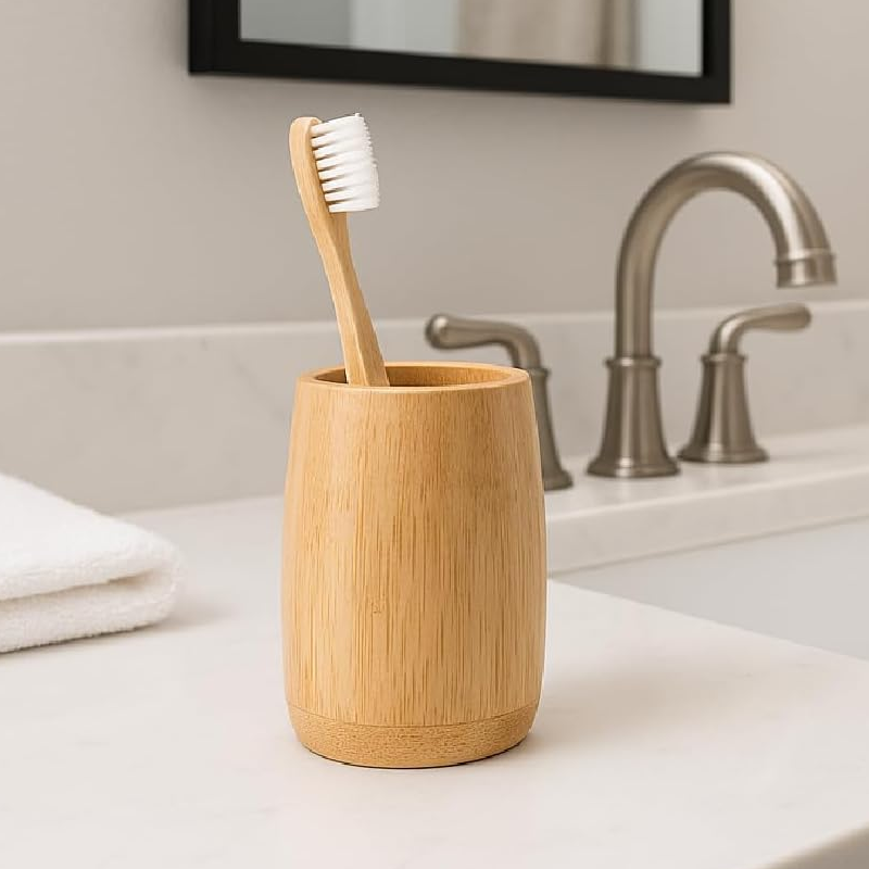 Simple Cylinder Bamboo Organizer Holder