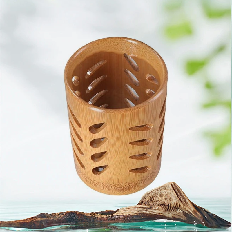 Quick-Dry Bamboo Holder with Drain Base