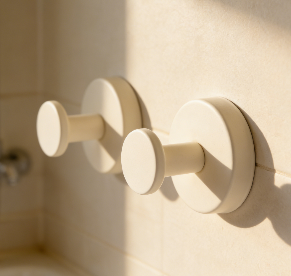 8-Piece Adhesive Stainless Steel Towel and Robe Hook Set - Image 2