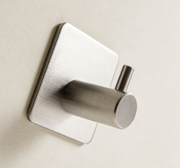 10-Piece White Adhesive Metal Towel and Robe Hook Set