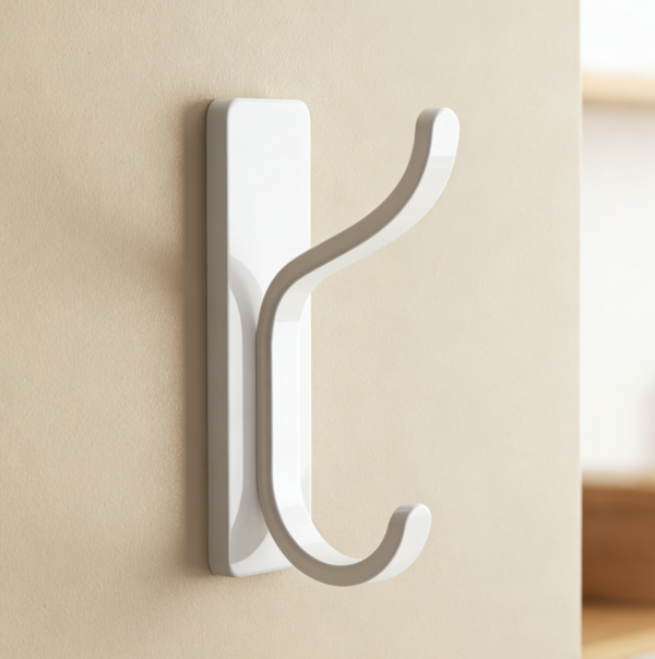 12-Piece Black Adhesive Wall Towel Hook Set