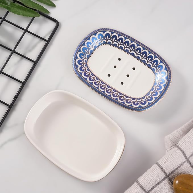 Double-Layer Self-Draining Bar Soap Tray - Image 2