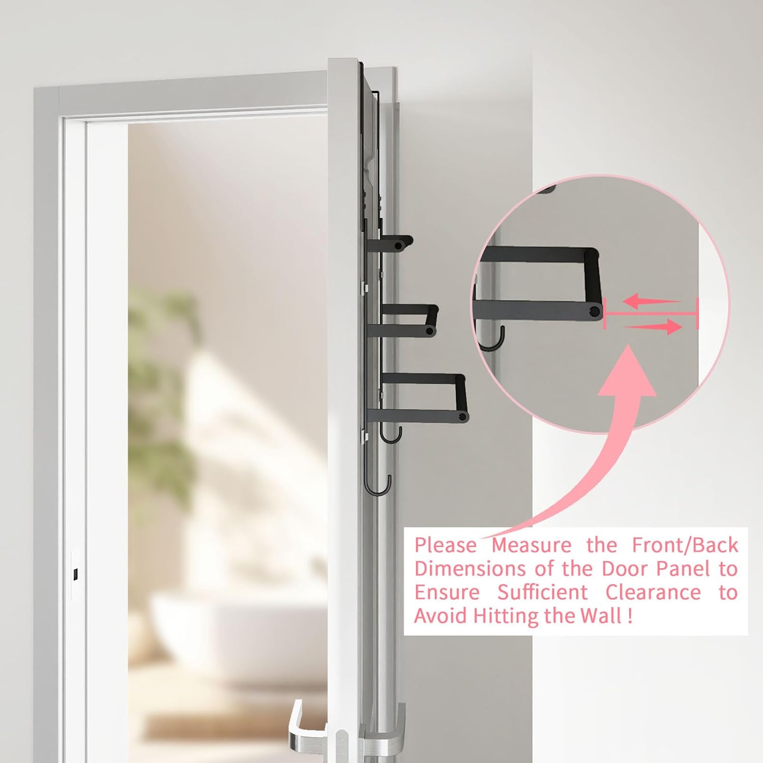 Black Over-the-Door Towel Rack - Image 2