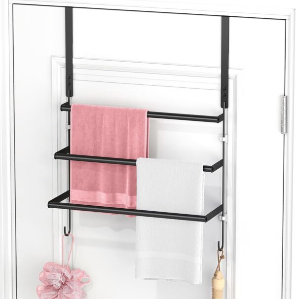 Black Over-the-Door Towel Rack
