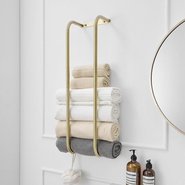 Brushed Gold Wall-Mounted Towel Rack