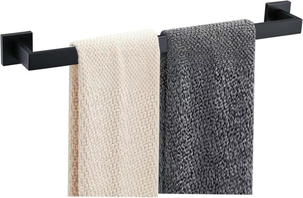 Matte Black Wall-Mounted Towel Bar