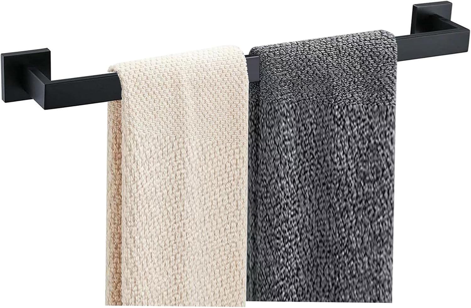 Matte Black Wall-Mounted Towel Bar